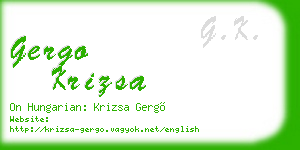 gergo krizsa business card